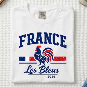 Vintage France Soccer Tee: Les Bleus Retro Football Fan T-Shirt (Comfort Colors 1717) bild 2
