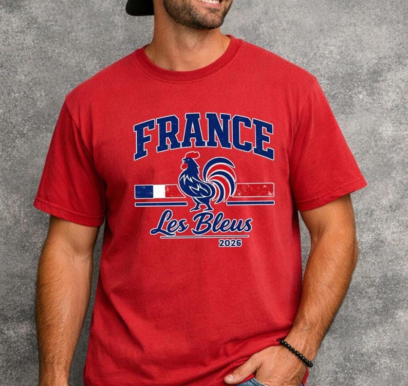 Vintage France Soccer Tee: Les Bleus Retro Football Fan T-Shirt (Comfort Colors 1717) bild 5