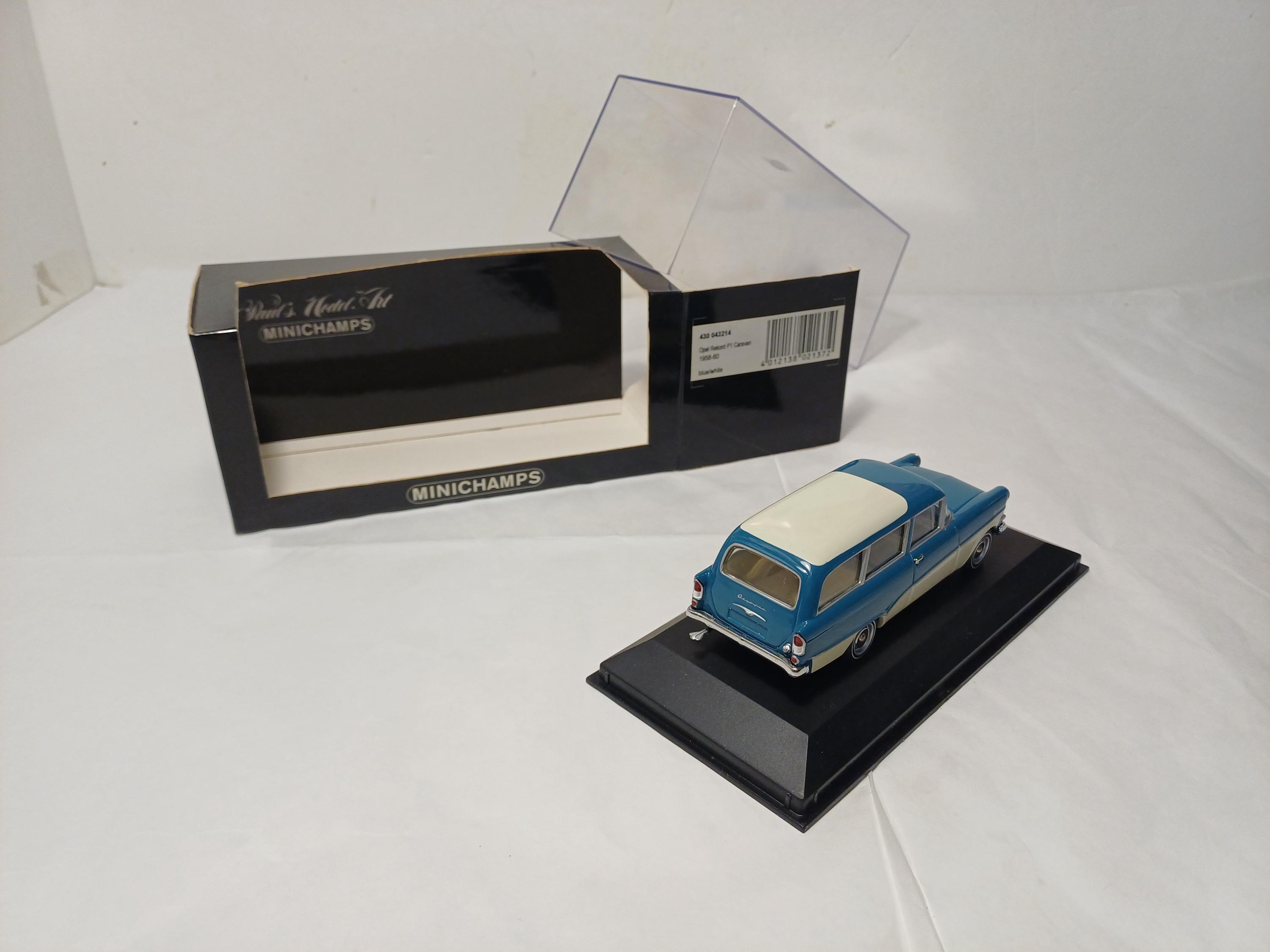 Miniature Minichamps Opel Rekord P1 Caravan 1958 – 1/43, Vert, Très Bon état