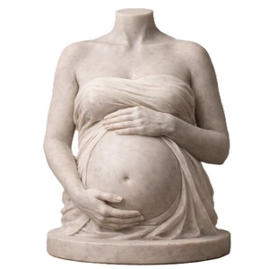 Personalisierte Schwangerschaftsbüste nach Foto | Maßgefertigte 3D-Skulptur | Statue für werdende Mütter | Schwangerschaftsgeschenk