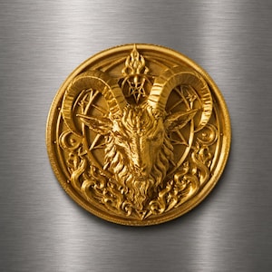Medallón magnético de Baphomet – Imán oculto de 80 o 120 mm