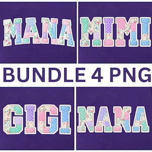 Blue Toile Mama Easter PNG Bundle, Patchwork Floral Quilt (Digital Download)