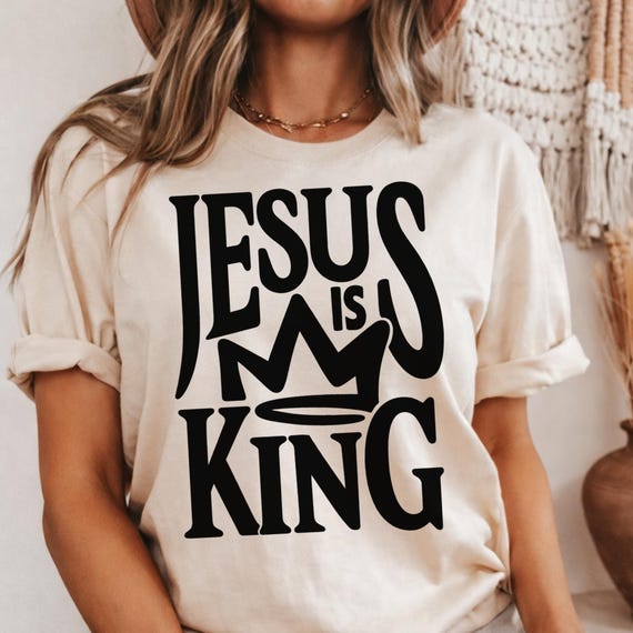 Jesus Is King PNG: Christian Sublimation Design (Digital Download)