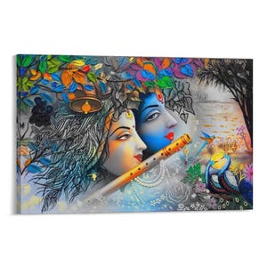 Krisjna Radha Wall Art Foto Schilderij Poster Doek Kunstwerken Slaapkamer Woonkamer Decor