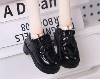 Black Platform BJD Doll Shoes for 24 Inch Dolls, Oxford Style Doll Shoes for 1/3 1/4 1/6 BJD SD Mdd Dolls