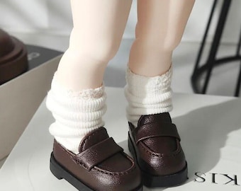 BJD Doll School Shoes 1/6 & 1/4 – Cute Loafer Shoes for YOSD MSD Dolls, Chubby Fit Kawaii Uniform Style Doll Accessories