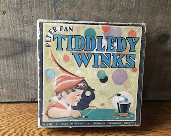Vintage Peter Pan Tiddledy Winks Game- Early Game With Original Box- No. 3035- Whitman Publishing Co- Early Game- Free Shipping!