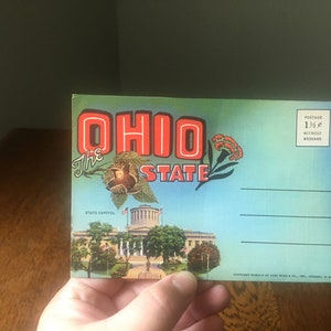 Vintage 1944 Ohio State Postcard Set, Columbus, Ohio, Vintage Ohio, Buckeye Lake, Ohio- The Ohio River
