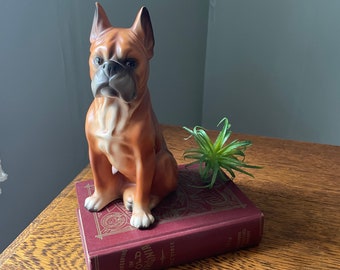 Vintage Ceramic Boxer Dog Figurine, Made in Japan- Ceramic Dog, Dog Lover Gift- 8 1/2'' Dog Statue- Brinn's Pittsburgh, PA- Made in Japan