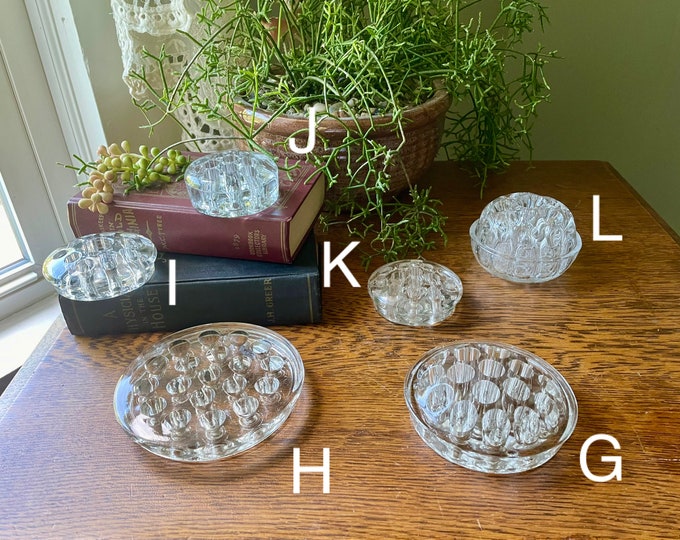 Vintage Clear Glass Flower Frogs Pin Frog Flower Arranging Glass Frog