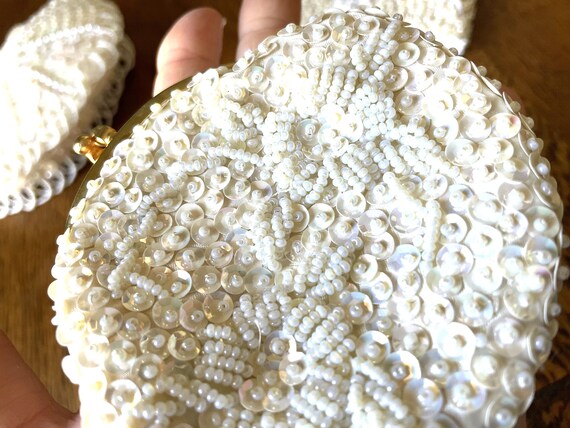 Vintage Lot- Pearled, Sequined Evening Bags/ Wall… - image 10