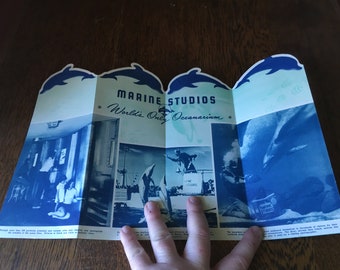 Vintage Tourist Pamphlet- Marine Studios- Florida Marine Land- Free Shipping!