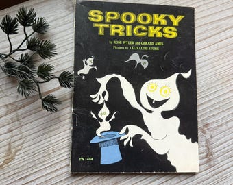 Vintage 1968 "Spooky Tricks" Book- Scholastic Paperback- Halloween Magic- Retro Kids Book- Halloween Trick Book for Kids- 1960's Halloween
