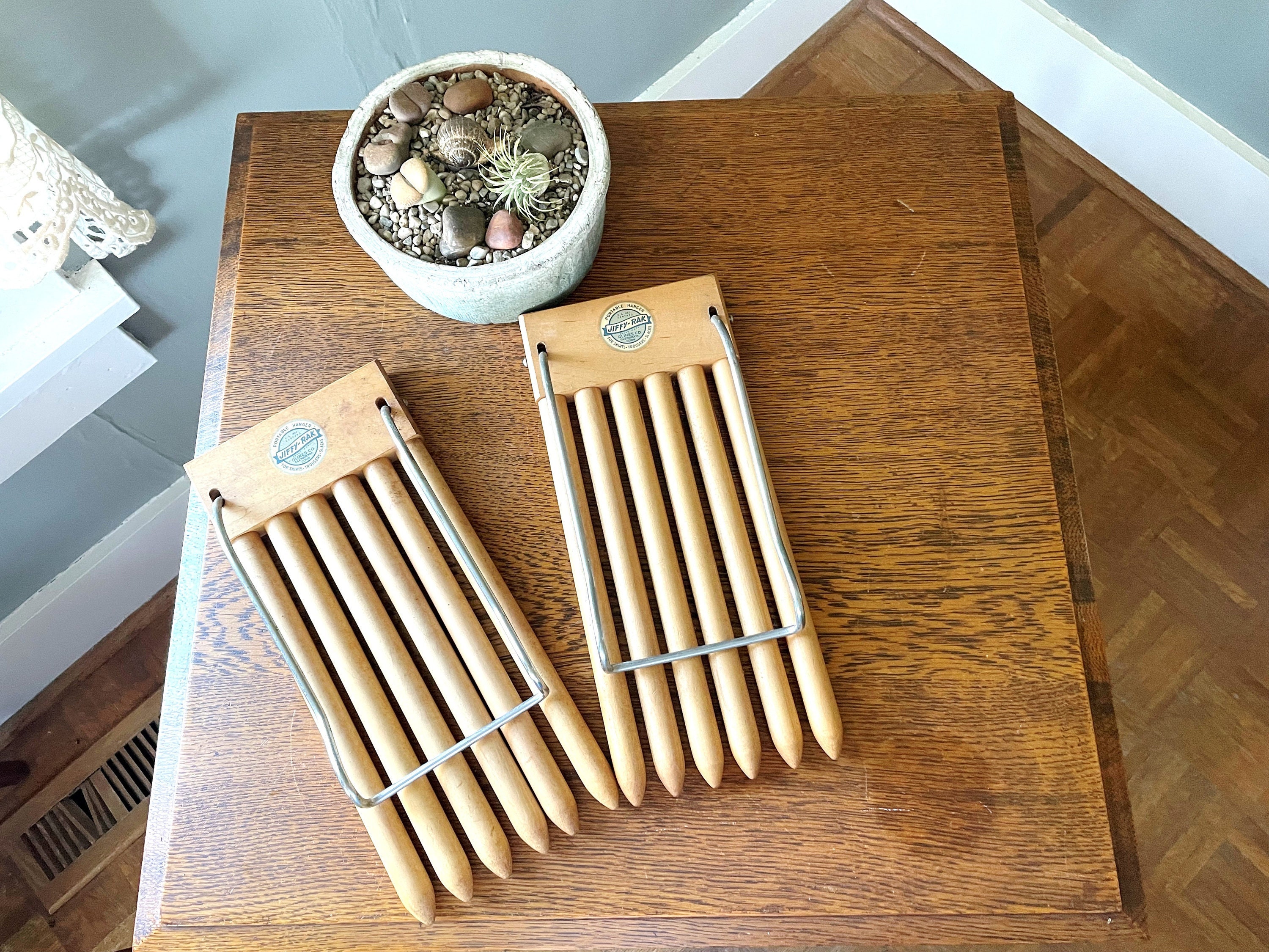 Vintage Pair jiffy Rak Portable Hanger for Skirts Trousers Slacks Wooden Drying Rack Trouser Hanger Closet Organizer Wooden Hanger Etsy