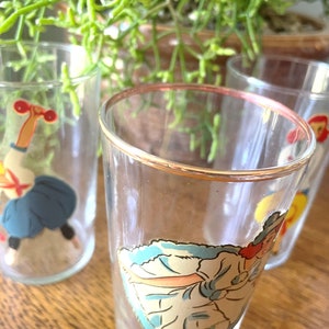 Vintage Set of 9 Pin-Up/ Nudie Drinking Glasses Art Deco Peekaboo Glasses Gift Man Cave Barware Vintage Pin Up Gift Vintage Barware image 9