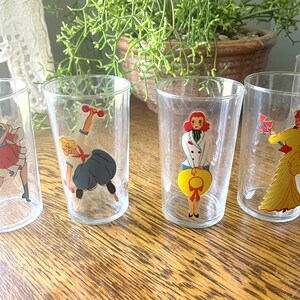 Vintage Set of 9 Pin-Up/ Nudie Drinking Glasses Art Deco Peekaboo Glasses Gift Man Cave Barware Vintage Pin Up Gift Vintage Barware image 4