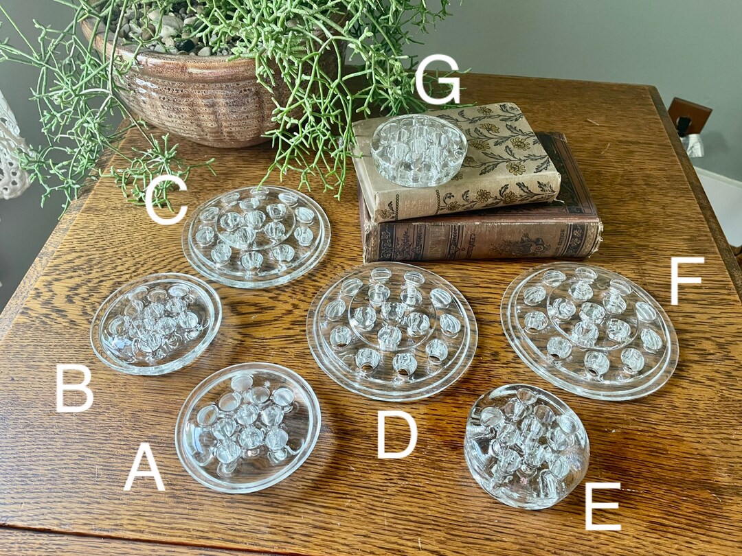 Vintage Clear Glass Flower Frogs Pin Frog Flower Arranging Etsy