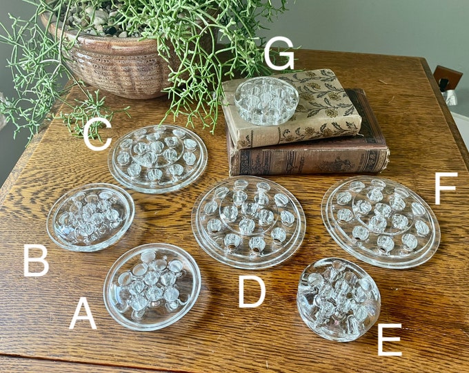 Vintage Clear Glass Flower Frogs Pin Frog Flower Arranging Glass Frog