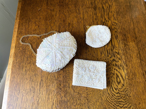 Vintage Lot- Pearled, Sequined Evening Bags/ Wall… - image 1