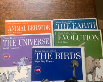 Vintage Group Kids' Nature Books- Young Readers Edition, Life Nature Library- LIFE- Birds, Earth, The Universe, Evolution, Animal Behavior