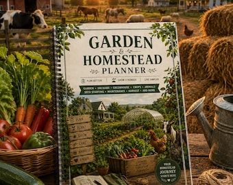 Garden Homestead Planner: 52-Page Digital Download for Garden, Farm, Greenhouse, Animals