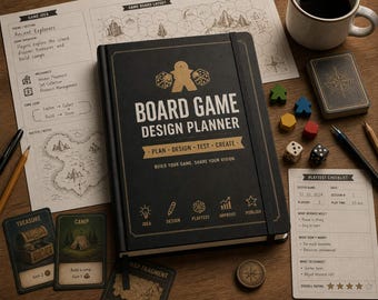 Ultimate Board Game Design Planner | 31 Page Complete Game Design System | Printable PDF | Game Creator Workbook | Print & Play Template