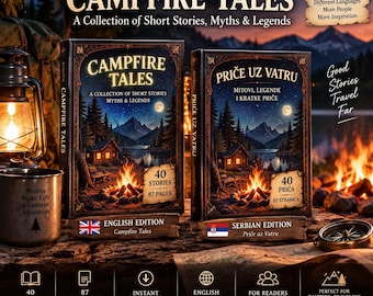 Campfire Tales – 2 Book Bundle | English  Serbian | 40 Short Stories, Myths & Legends | 87 Pages | PDF | Instant Download