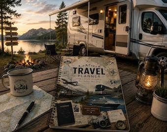 Printable Travel Planner | Vacation Trip Planner PDF PNG | Travel Journal & Organizer | Holiday Planner