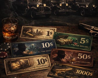Printable Board Game Money, Play Cash (PDF Download)Mafia Themed