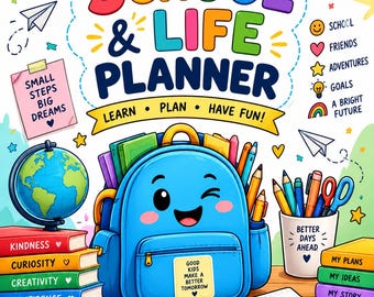 Kids School Planner Printable Student Planner Homework Tracker Weekly Monthly Planner Kids Activity Journal