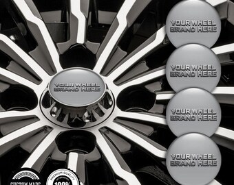 Wheel Center Cap Custom 3D Resin Decal, Off-Road & Japanese Style Rim Sticker Set of 4, Waterproof Hubcap Emblem, Any Size Durable Gel Badge