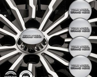 Wheel Center Caps Custom 3D Domed Tuning Stickers, Racing Style Resin Labels Set of 4, Waterproof Rim Emblem, Any Size German Car Decor