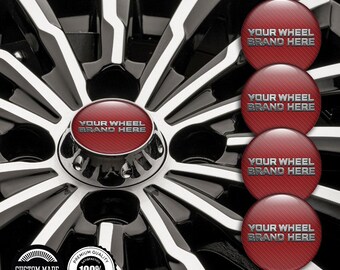 Wheel Center Caps Custom 3D Resin Stickers, Glossy Gel Rim Decals Set of 4, Waterproof Hubcap Emblem, Modern Tech Auto Styling