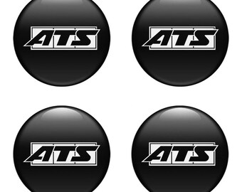 ATS Wheels 3D gewölbte Aufkleber, kundenspezifische Harz-Auto-Embleme, Luxus-Rad-Mittelkappen-Abziehbilder, Tuning-Zubehör im Kohlefaser-Stil - 4er-Set