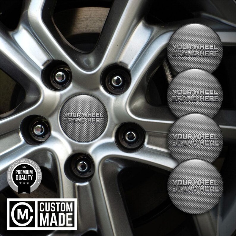 Wheel Center Caps Custom 3D Domed Resin Stickers, Set of 4 High-gloss ...