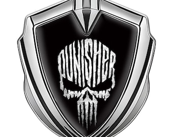 Weatherproof Metal Car Accessory Dark Fantasy Skull Shield Biker Garage Style
