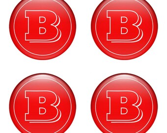 Brabus Red Edition Epoxy Resin Stickers, Custom Resin Car Emblems, Luxury Wheel Center Hub Decals, Performance Accessories - Full Set of 4