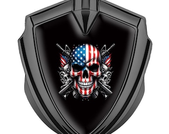 3D Domed Skull Shield Car Decal - Decoration