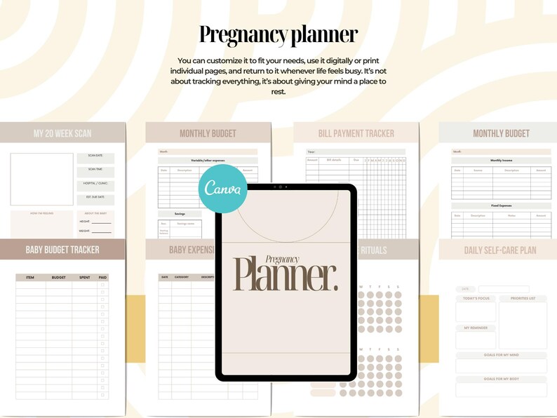 First Time Mom Pregnancy Planner Bundle | Week-by-week Guide (PDF ...