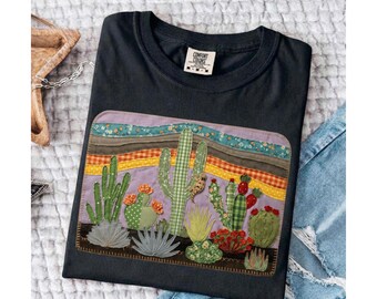 Cactus Patchwrok PNG, Desert Quilt Applique, Southwest Serape, Cute Trendy Western, Lizard Art, Sublimation Design, PNG For Shirt