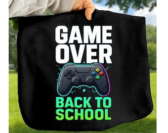 Camiseta Game Over Back School PNG – Gamer First Day School