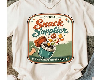 Official Snack Supplier Funny Mom Life PNG SVG Shirt Design, Toddler Mom Retro Badge Sublimation Download