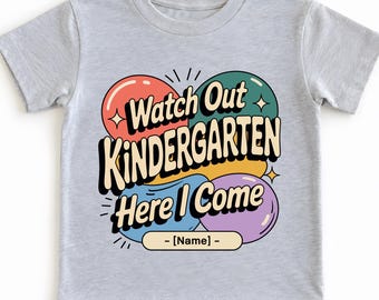 Diseño de camiseta personalizada para el primer día de clases: ¡Cuidado, jardín de infancia, aquí voy! PNG