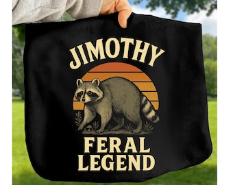 Camiseta Jimothy Feral Legend Mapache PNG – Diseño de camiseta negra estilo Cottagecore retro
