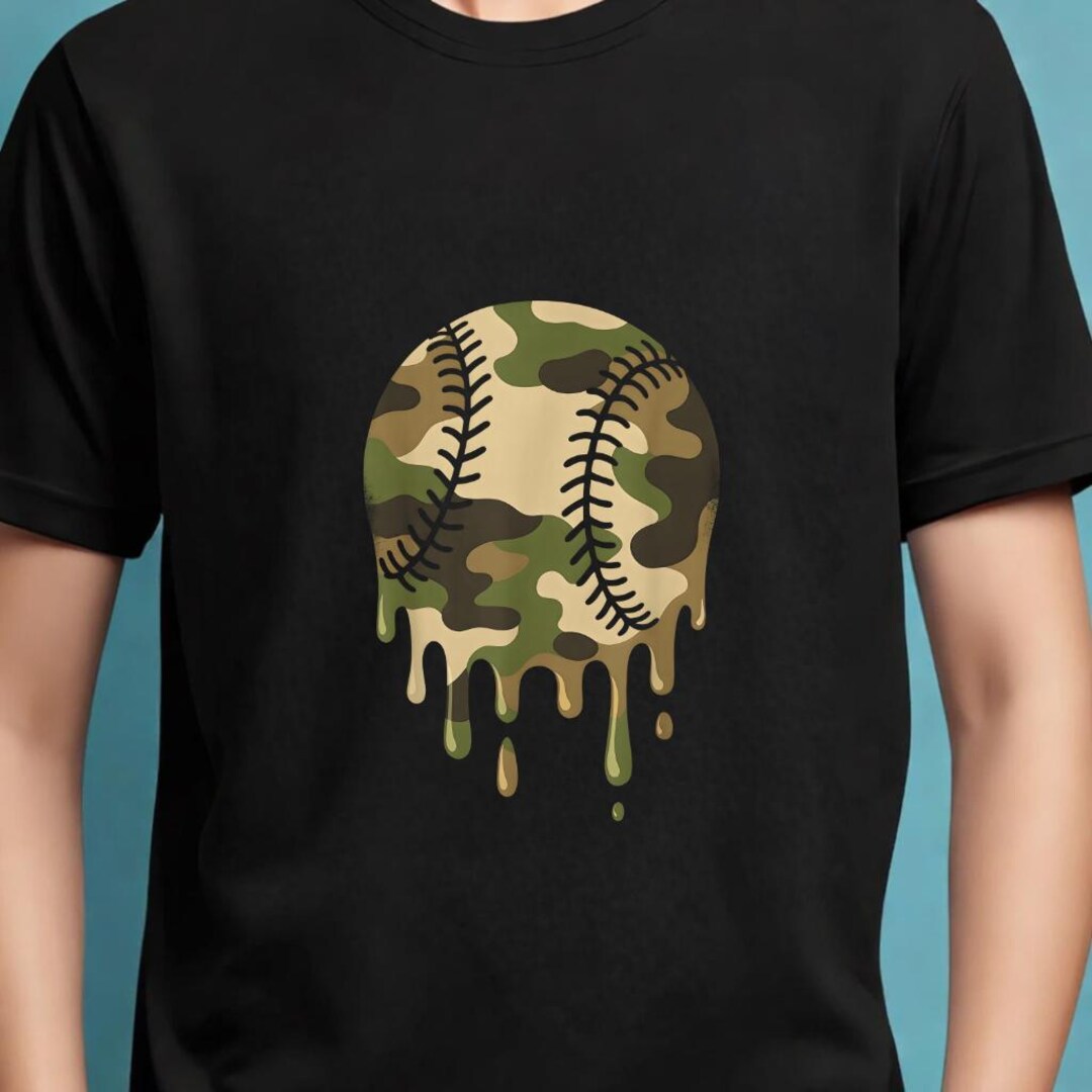 Camo Baseball PNG, Dripping Baseball Clipart, Baseball Drip Camo Men ...