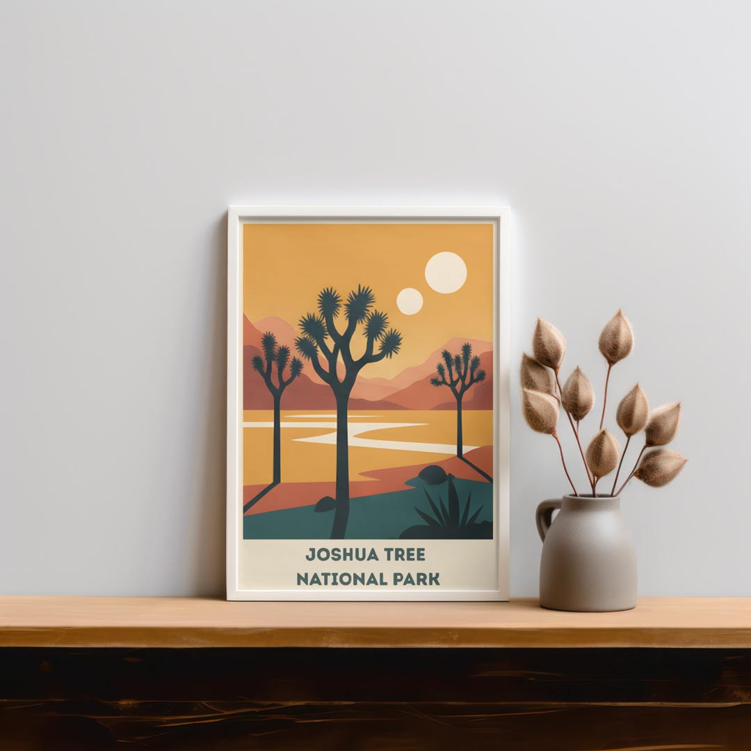 Joshua Tree National Park Poster, Vintage Style Travel Art Print - Etsy