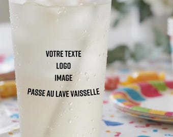 Tazza ecologica personalizzata, tazza di plastica riutilizzabile, tazza di compleanno - personalizzabile con foto, testo e logo - Lavabile in lavastoviglie