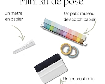 Kit de pose pour vinyle, raclette rigide avec feutre pour pose de stickers, mètre en papier et scotch papier