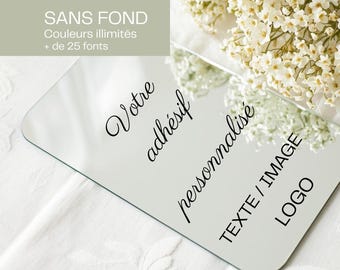 Lettrage adhésif pour surfaces lisses, texte autocollant personnalisé sans fond transparent - stickers décalcomanie pose ultra facile
