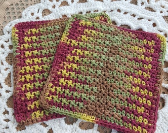 Crochet Washcloth Bathroom Spa Cloth Kitchen Dishcloth Dish Cloth Crochet Dish Rag Wash Cloth Set of 2 d